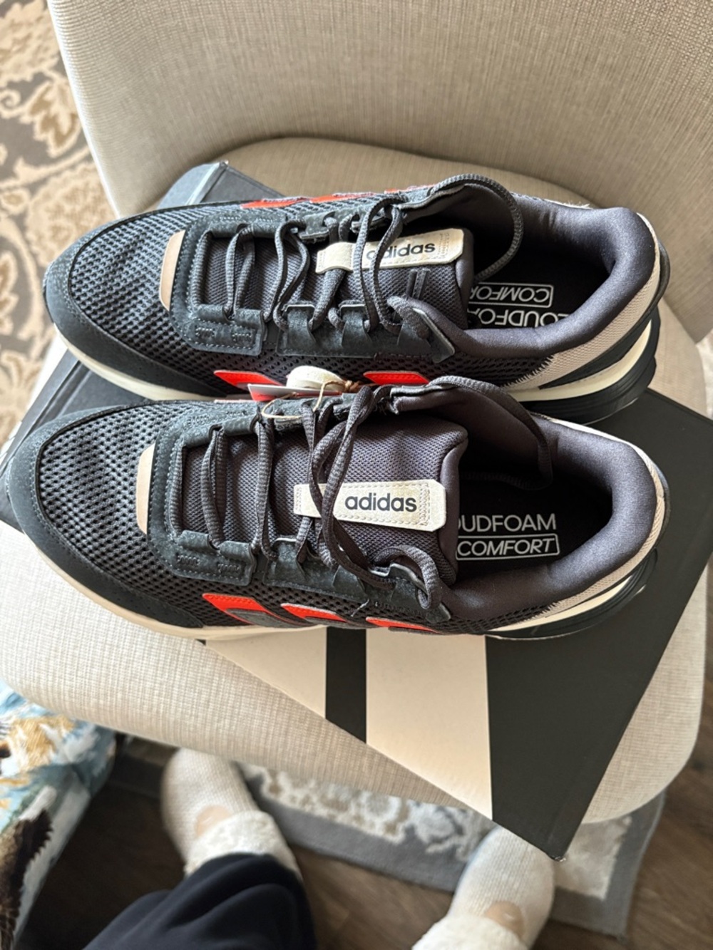 Adidas Astrastar Black Sneakers with Orange Stripe Accents - Picture 6 of 8